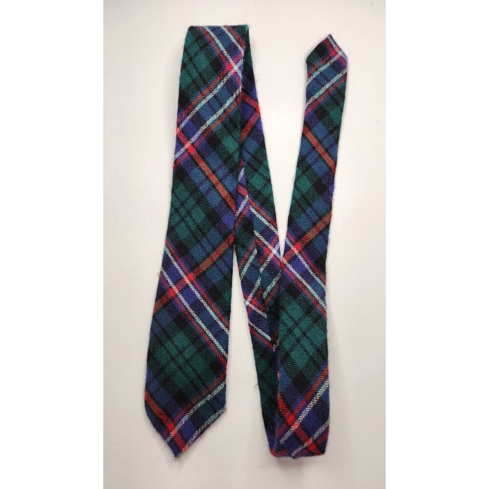 Vintage 36" Ingles Buchan Pure Wool Plaid Neck Tie Made In Scotland